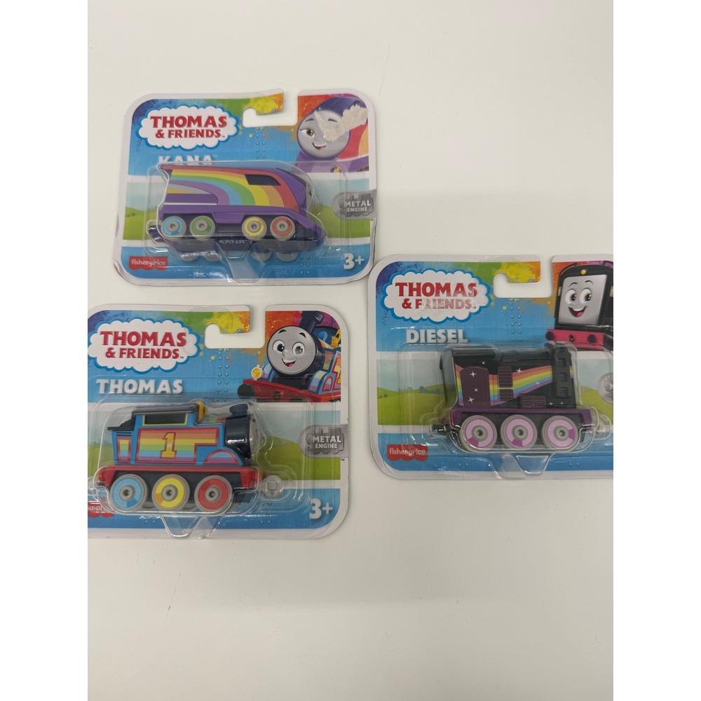 Thomas & Friends Metal Engine 3 Pack Thomas Diesel Kana Rainbow Push-Along Train